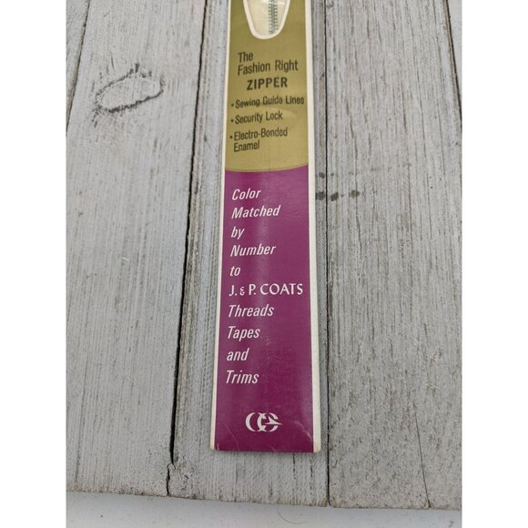Vintage J&P Coats Skirt or Neck Metal Zipper 7" Primrose 72-A - Picture 3 of 4